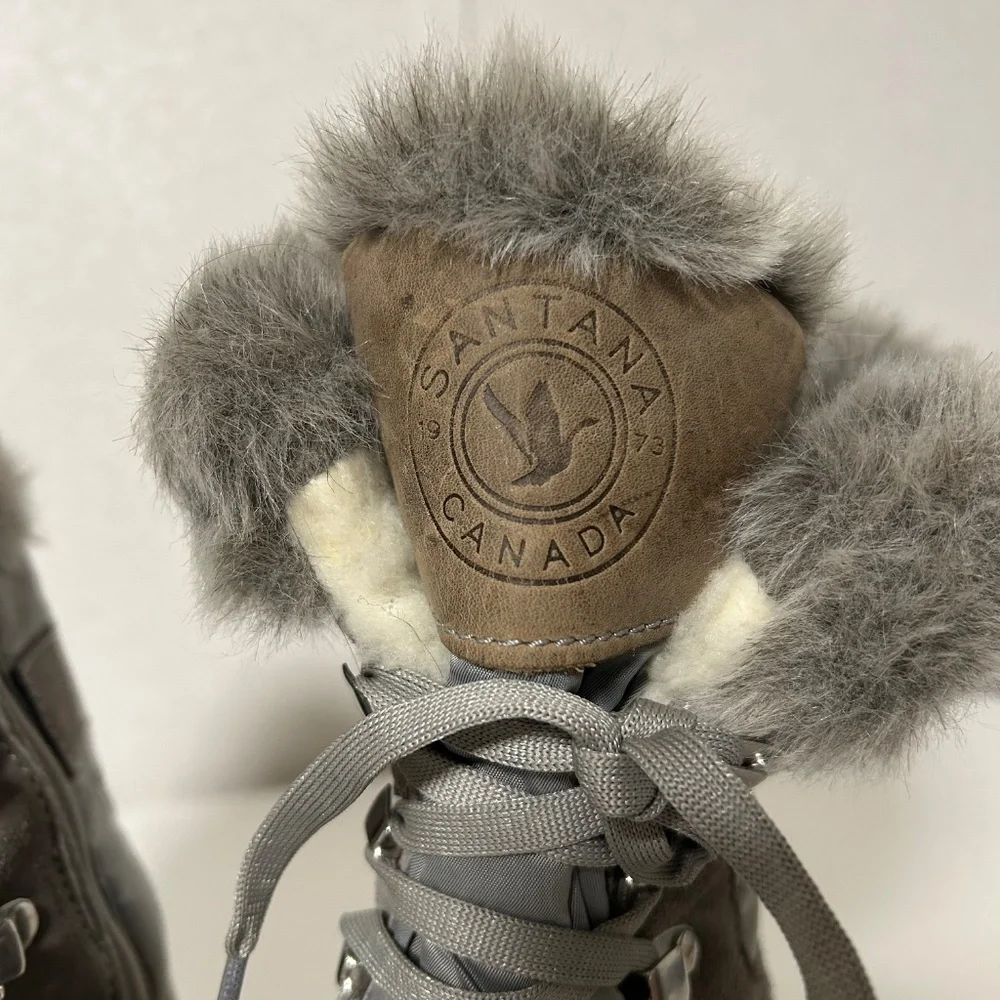 santana canada marta faux fur sherpa lined water resist‎ insulated winter boot 8